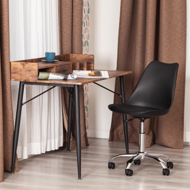 Офисное кресло Tetchair TULIP mod.106-1 металл/пластик/PU, Black черный / Chrome хром