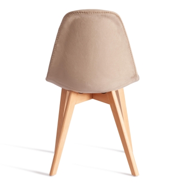 Стул CINDY SOFT mod. C1021F1-1 велюр/дерево бук, 55 х 48 х 83 см, коричневый HLR12 / натуральный