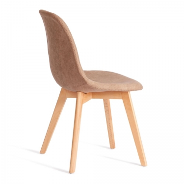 Стул CINDY SOFT mod. C1021F1-1 фактурный велюр/дерево бук, 55 х 48 х 83 см, Бежевый LY1701-4 / натуральный