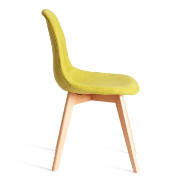 Стул CINDY SOFT mod. C1021F1-1 фактурный велюр/дерево бук, 55 х 48 х 83 см, Светло-зеленый LY1701-8 / натуральный