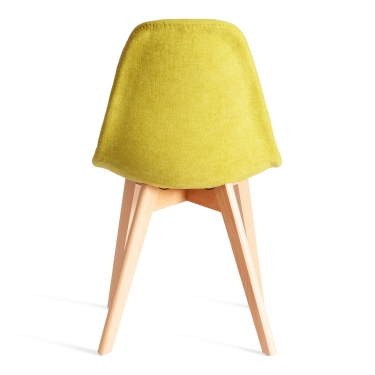 Стул CINDY SOFT mod. C1021F1-1 фактурный велюр/дерево бук, 55 х 48 х 83 см, Светло-зеленый LY1701-8 / натуральный