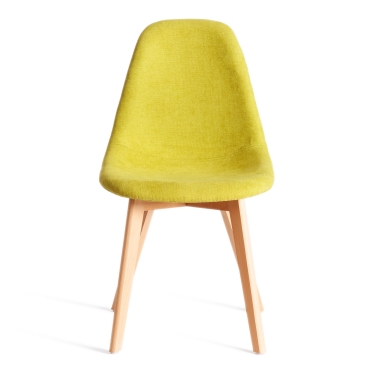 Стул CINDY SOFT mod. C1021F1-1 фактурный велюр/дерево бук, 55 х 48 х 83 см, Светло-зеленый LY1701-8 / натуральный