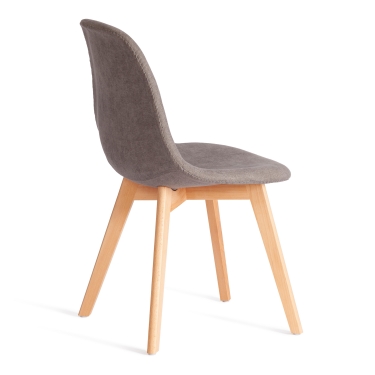 Стул CINDY SOFT mod. C1021F1-1 фактурный велюр/дерево бук, 55 х 48 х 83 см, Серый LY1701-26 / натуральный