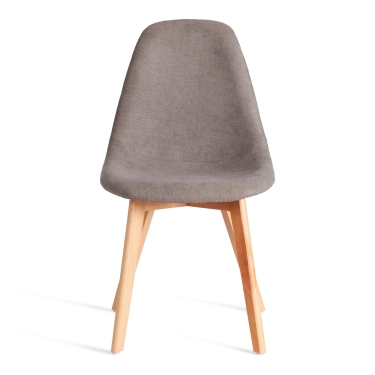 Стул CINDY SOFT mod. C1021F1-1 фактурный велюр/дерево бук, 55 х 48 х 83 см, Серый LY1701-26 / натуральный