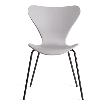 Стул Jacobsen mod DC 102-1 пластик/металл, 45 х 54.5 х 80 см, Grey Cерый /Black Черный