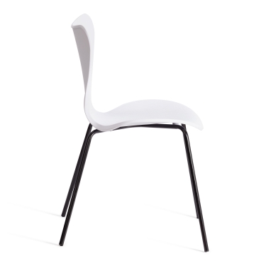 Стул Jacobsen mod DC 102-1 пластик/металл, 45 х 54.5 х 80 см, White белый / Black черный