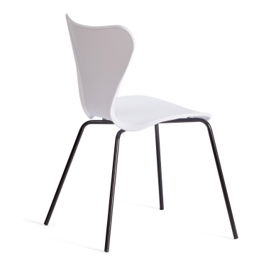 Стул Jacobsen mod DC 102-1 пластик/металл, 45 х 54.5 х 80 см, White белый / Black черный