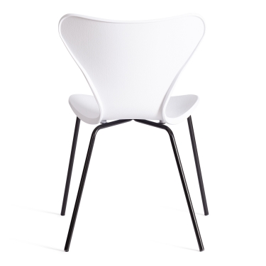 Стул Jacobsen mod DC 102-1 пластик/металл, 45 х 54.5 х 80 см, White белый / Black черный