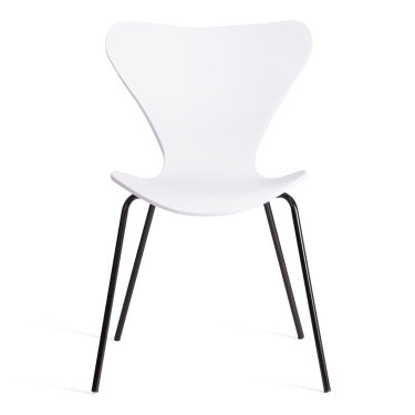 Стул Jacobsen mod DC 102-1 пластик/металл, 45 х 54.5 х 80 см, White белый / Black черный