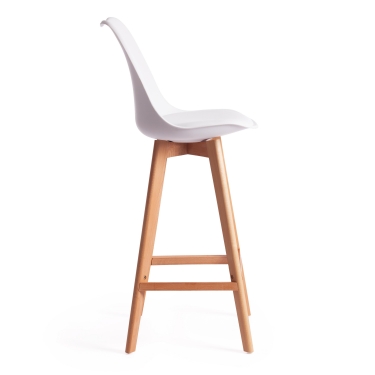 Стул барный TULIP BAR mod. C1014H-1 пластик/дерево, 42 х 47,5 х 104 см, White Белый 70029/ натуральный