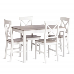 Обеденный комплект Хадсон / Hudson Dining Set mod.0104, white белый / grey серый