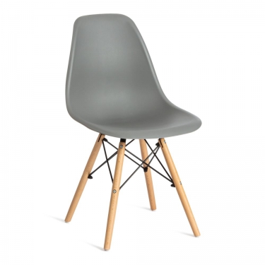 Стул CINDY EAMES mod. 001 / 1 шт. в упаковке дерево бук/металл/сиденье пластик, 51x46x82.5см, серый/grey