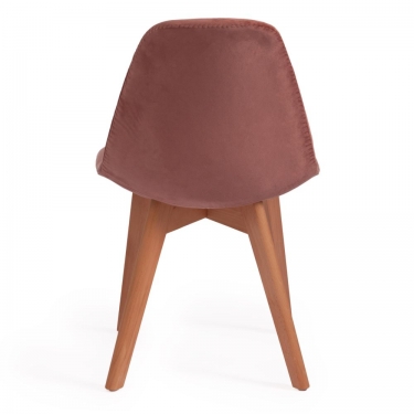 Стул CINDY SOFT mod. C1021F1 / 1 шт. в упаковке вельвет/дерево бук, 53 х 45 х 81 см , коралловый HLR 44/натуральный