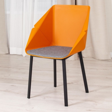 Стул DORO mod. 8088 / 1 шт. в упаковке пластик/металл/ткань , 61,5 х 55 х 46 х 89 см , Orange Оранжевый 90988 / Grey Серый 1509