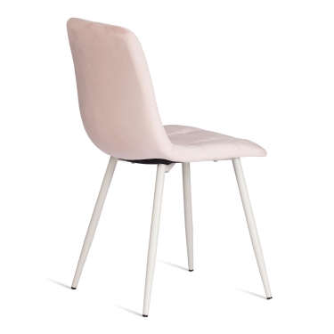 Стул Tetchair CHILLY mod. 7094-1 вельвет/металл, 44,5х52,5х86 см, pink розовый HLR39 / белый