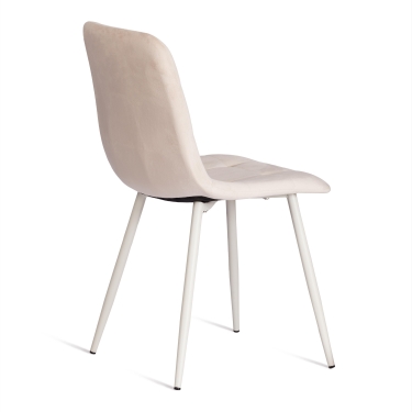 Стул Tetchair CHILLY mod. 7094-1 вельвет/металл, 44,5х52,5х86 см, beige бежевый HLR2 / белый