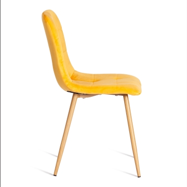 Стул CHILLY mod. 7094-1 вельвет/металл, 44,5х52,5х86 см, yellow желтый HLR41 / натуральный
