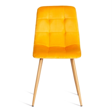 Стул CHILLY mod. 7094-1 вельвет/металл, 44,5х52,5х86 см, yellow желтый HLR41 / натуральный