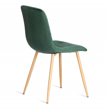 Стул Tetchair CHILLY mod. 7094-1 вельвет/металл, 44,5х52,5х86 см, dark green темно-зеленый HLR57 / натуральный