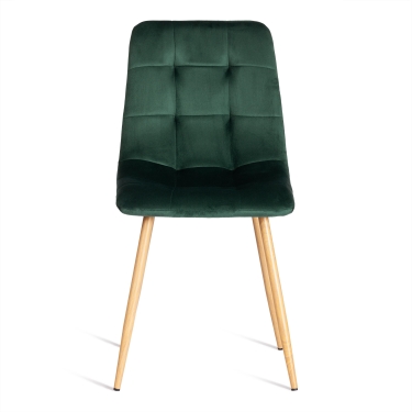 Стул Tetchair CHILLY mod. 7094-1 вельвет/металл, 44,5х52,5х86 см, dark green темно-зеленый HLR57 / натуральный