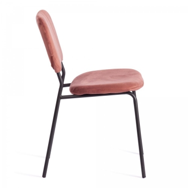Стул CAROL mod. UC06 / 1 шт. в упаковке металл, вельвет, 45 х 56 х 82 см, Coral коралловый HLR44 / черный