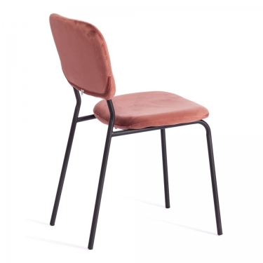 Стул CAROL mod. UC06 / 1 шт. в упаковке металл, вельвет, 45 х 56 х 82 см, Coral коралловый HLR44 / черный