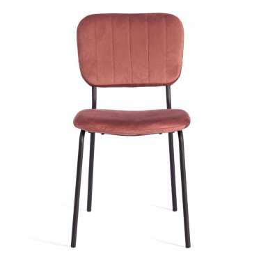 Стул CAROL mod. UC06 / 1 шт. в упаковке металл, вельвет, 45 х 56 х 82 см, Coral коралловый HLR44 / черный