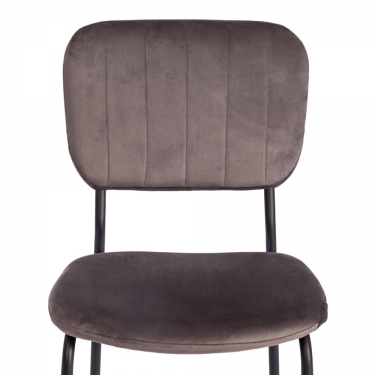 Стул CAROL mod. UC06 / 1 шт. в упаковке металл, вельвет, 45 х 56 х 82 см, Light grey светло-серый HLR24 / черный
