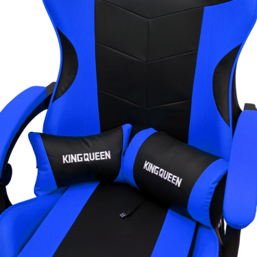 Кресло 1209-1 KINGQUEEN, цвет черный/синий, 1209-1-black-blue-mass