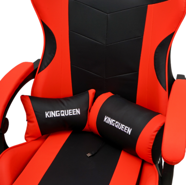 Кресло 1209-1 KINGQUEEN, цвет черный/красный, 1209-1-black-red-mass