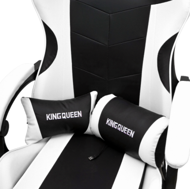 Кресло 1209-1 KINGQUEEN, цвет черный/белый, 1209-1-black-white-mass