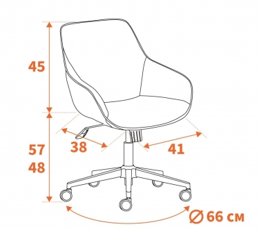 Кресло офисное Tetchair DUBLIN хром, вельвет графит