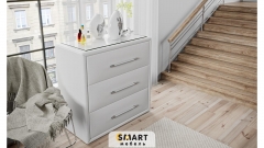 Комод со стеклом SMART мебель Элис Светлый