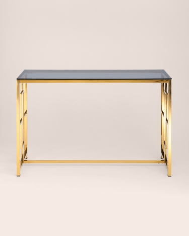 Консоль Stool Group БРУКЛИН 120x40 Золото стекло smoke