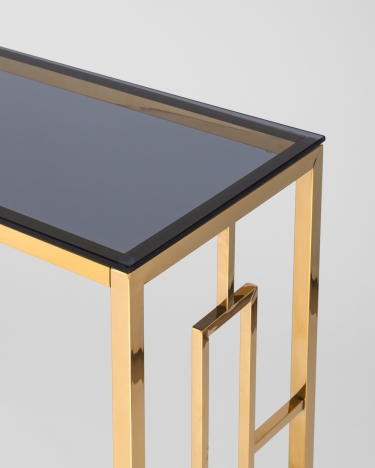 Консоль Stool Group БРУКЛИН 120x40 Золото стекло smoke