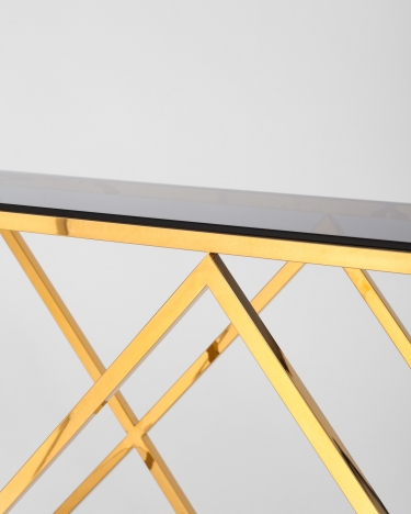 Консоль Stool Group ИНСИГНИЯ 120x40 Золото стекло smoke