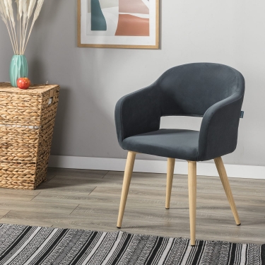 Кресло R-home Oscar Diag grey/нат.дуб