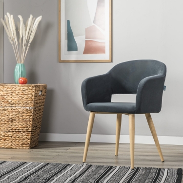 Кресло R-home Oscar Diag grey/нат.дуб