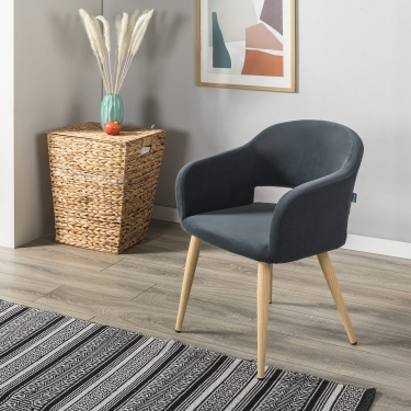 Кресло R-home Oscar Diag grey/нат.дуб