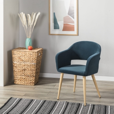 Кресло R-home Oscar Diag blue/нат.дуб