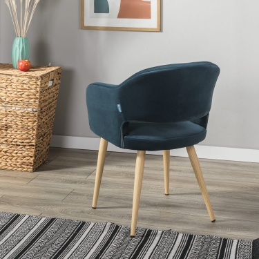 Кресло R-home Oscar Diag blue/нат.дуб