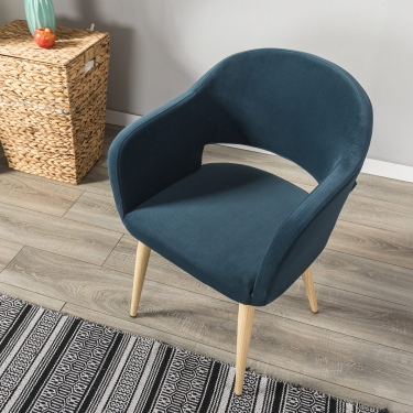 Кресло R-home Oscar Diag blue/нат.дуб