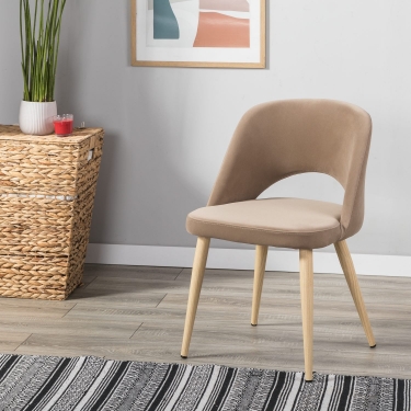 Кресло R-home Lars Diag beige/нат.дуб
