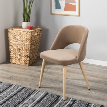 Кресло R-home Lars Diag beige/нат.дуб
