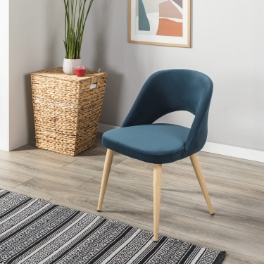 Кресло R-home Lars Diag blue/нат.дуб