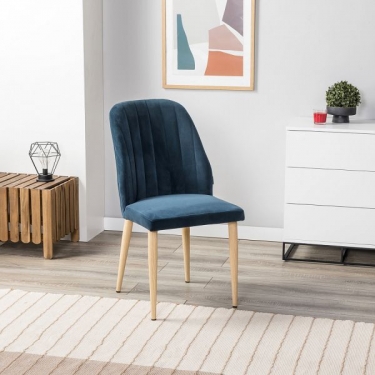 Стул R-home Alen Diag blue/нат.дуб