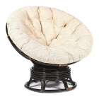 Кресло-качалка Tetchair PAPASAN/ПАПАСАН w 23/01 B /с подушкой/ 115х78х104 см, Antique brown античный черно-коричневый, ткань Старт