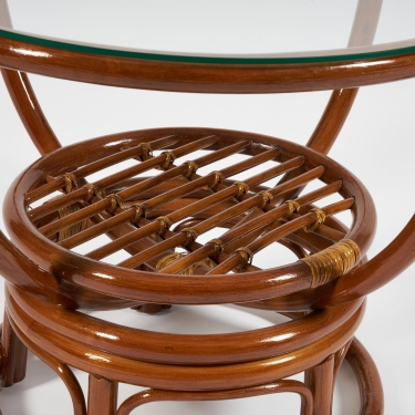 Столик журнальный со стеклом Tetchair BENOA 5005 Pecan коричневый