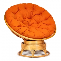 Кресло-качалка Tetchair PAPASAN/ПАПАСАН w 23/01 B /с подушкой/ 115х78х104 см, Honey мед, ткань Оранжевый, С 23
