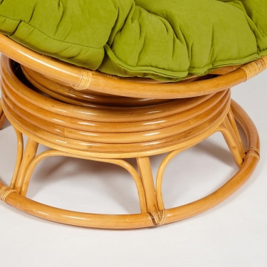 Кресло-качалка Tetchair PAPASAN/ПАПАСАН w 23/01 B /с подушкой/ 115х78х104 см, Honey мед, флок Олива, 23